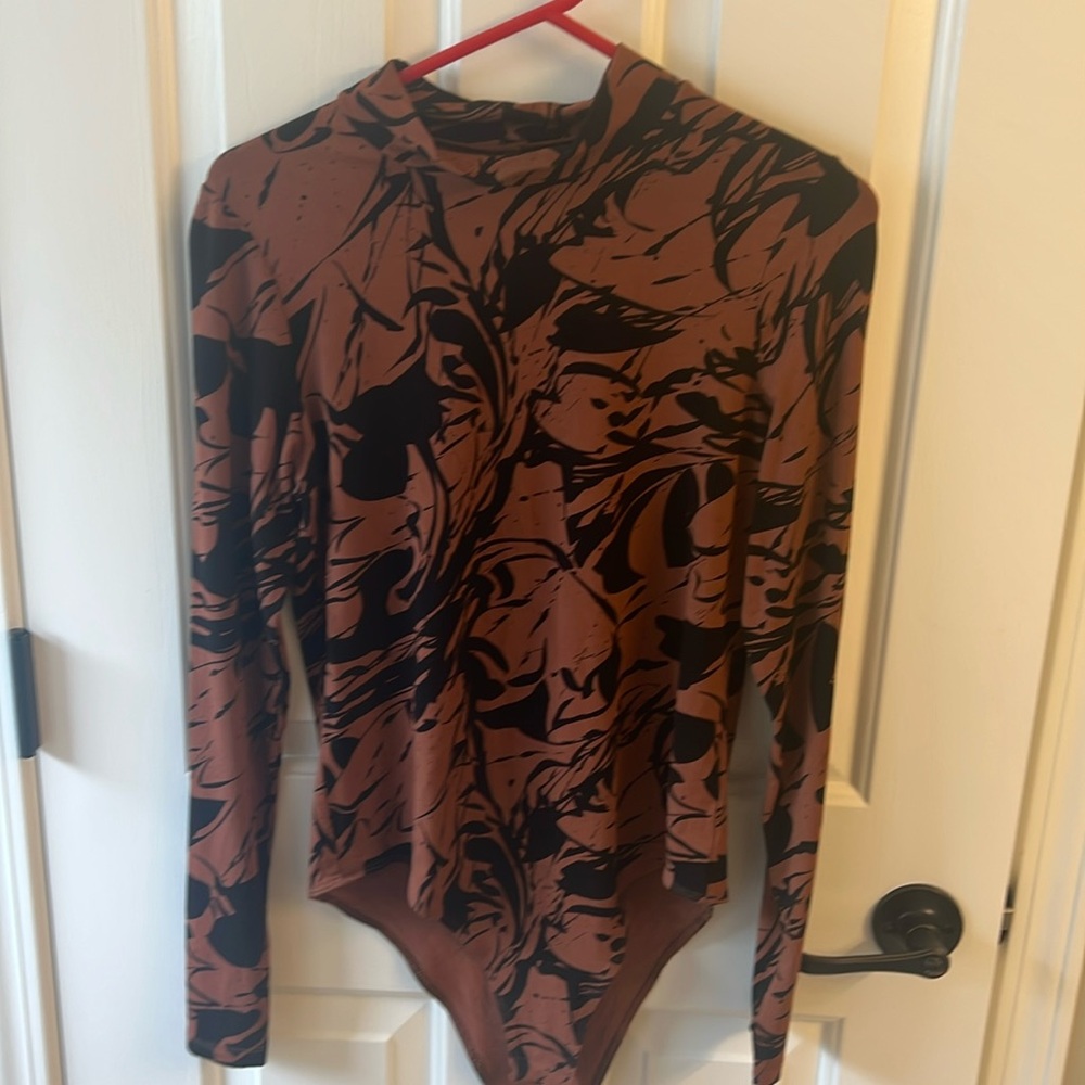 Bodysuit with mock turtleneck